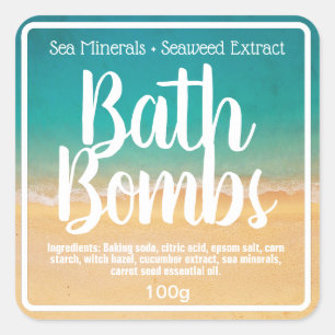 カスタマイズ可能なBathの爆弾のラベル スクエアシール