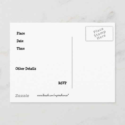 カスタマイズ可能なBBQの郵便はがきの招待状 インビテーションポストカード (裏面)