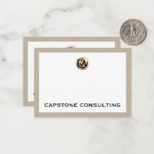 カスタマイズ可能なBeige Linenプリントロゴ会社名 ノートカード (正面/裏面インサイチュ)