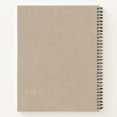 カスタマイズ可能なBeige Linen Notebook金ゴールドロゴ ノートブック (裏面)