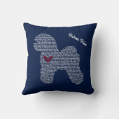 カスタマイズ可能なBichon Friseの単語の雲の枕 クッション (裏面)