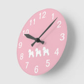 カスタマイズ可能なBichon Frise壁時計 ラウンド壁時計 (傾斜)