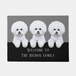 カスタマイズ可能なBichon Frise形式 ドアマット