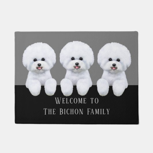 カスタマイズ可能なBichon Frise形式 ドアマット (正面)