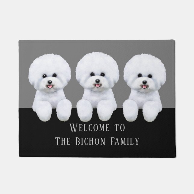 カスタマイズ可能なBichon Frise形式 ドアマット (正面)