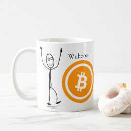 カスタマイズ可能なBitcoinの棒の姿のコーヒー・マグ| コーヒーマグカップ