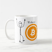 カスタマイズ可能なBitcoinの棒の姿のコーヒー・マグ| コーヒーマグカップ (左)