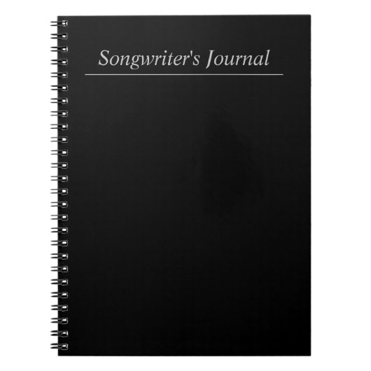 カスタマイズ可能なBlack Songwriter's Journal ノートブック (正面)