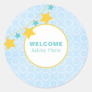 カスタマイズ可能なBlue Star Welcomeベビー ラウンドシール