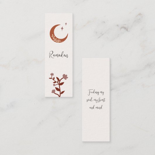 カスタマイズ可能なBohoイスラムラマダンミニブックマーク コーリングカード (正面/裏面)