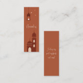 カスタマイズ可能なBohoイスラムラマダンミニブックマーク コーリングカード (正面/裏面)