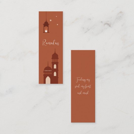 カスタマイズ可能なBohoイスラムラマダンミニブックマーク コーリングカード (正面/裏面)