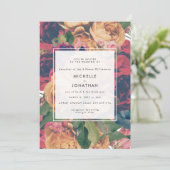 カスタマイズ可能なBohoバラモダン結婚ズ 招待状 (スタンド正面)