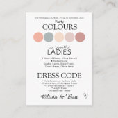 カスタマイズ可能なBoho Coastal結婚のドレスコード エンクロージャーカード (正面)