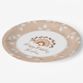 カスタマイズ可能なBoho Rainbowハッピーバースデープレート ペーパープレート (アングル)