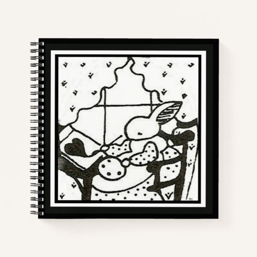 カスタマイズ可能なBunnyジャーナル ノートブック (正面)