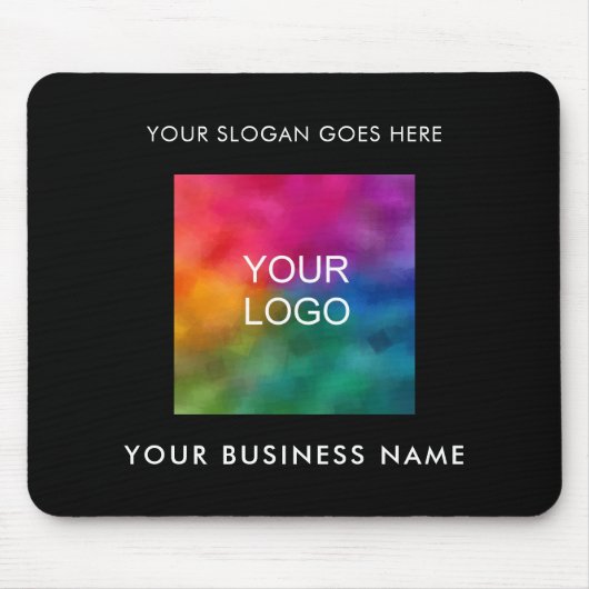 カスタマイズ可能なBusiness Companyロゴのテキストの追加 マウスパッド (正面)