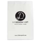 カスタマイズ可能なBusiness Company Webサイトあなたのロゴ ミディアムペーパーバッグ (正面)