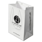 カスタマイズ可能なBusiness Company Webサイトあなたのロゴ ミディアムペーパーバッグ (正面アングル)