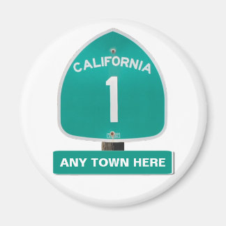 カスタマイズ可能なCA Highway 1 "Any Town Here"マグネット マグネット