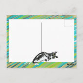 カスタマイズ可能なcatカード(白黒) ポストカード (裏面)