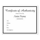 カスタマイズ可能なCertificate of Authenticityテンプレート ラバースタンプ (インプリント)