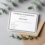 カスタマイズ可能なCertificate of Authenticity for Art サンキューカード<br><div class="desc">絵画、スケッチ、彫刻などのオリジナルのアートワークを含むアーティストのためのカスタマイズ可能なCertificate of Authenticityカード。カードに名前を追加し、ペンやマーカーで簡単に表示できる書マット紙を選択する。私は画家であり、自分の真偽証書に同様の詰め込み可能なスタイルを使用しているが、これは他のアーティストにも役に立つかもしれない。探感謝していしろ!</div>