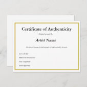 カスタマイズ可能なCertificate of Authenticity for Art ポストカード (正面/裏面)