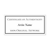 カスタマイズ可能なCertificate of Authenticity Rectangle ラバースタンプ (インプリント)