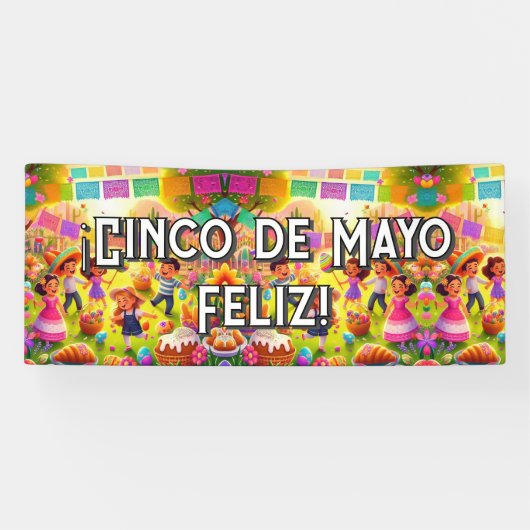 カスタマイズ可能なCinco de Mayo! 横断幕 (横)