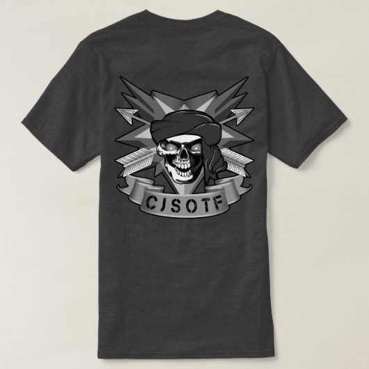 カスタマイズ可能なCJSTOF モノクローム Tシャツ (デザイン裏面)
