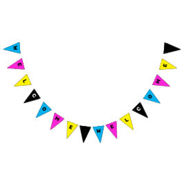 カスタマイズ可能なCMYKへようこそ バンティングフラッグ