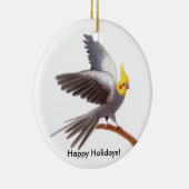 カスタマイズ可能なCockatielのオウムのオーナメント セラミックオーナメント (右)