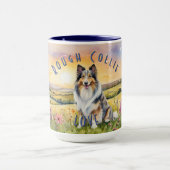 カスタマイズ可能なCollie Love Mug、お客様のSipをカスタマイズ マグカップ (中央)