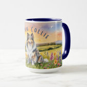 カスタマイズ可能なCollie Love Mug、お客様のSipをカスタマイズ マグカップ (正面右)