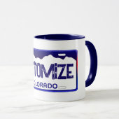 カスタマイズ可能なColoradoブルーライセンスプレートmag マグカップ (正面右)
