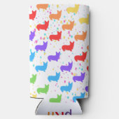 カスタマイズ可能なCorgi、パモノグラムのーティの好意 スリム缶クーラー (裏面)