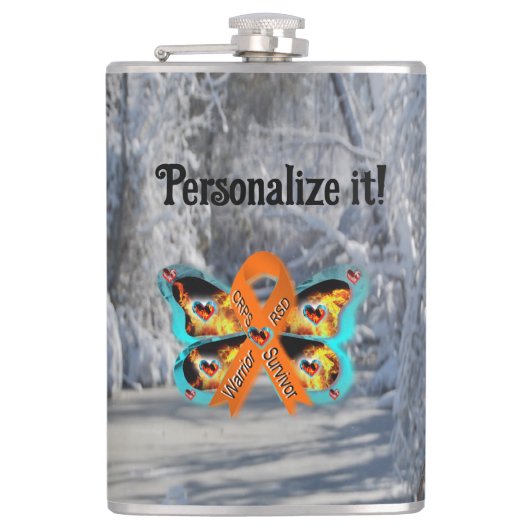 カスタマイズ可能なCRPS RSD戦士サバイバーバタフライ フラスク (正面)