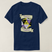 カスタマイズ可能なD20非バイナリTTRPGサイコロ Tシャツ (デザイン正面)