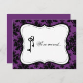 カスタマイズ可能なDamaskの動きのお知らせ 案内状 (正面/裏面)