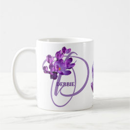 カスタマイズ可能なDebbie名purple crocusフローラ コーヒーマグカップ
