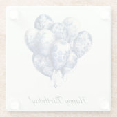 カスタマイズ可能なDelft Blue Balloons ガラスコースター (裏面)