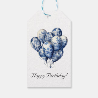 カスタマイズ可能なDelft Blue Balloons ギフトタグ