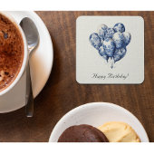 カスタマイズ可能なDelft Blue Balloons スクエアペーパーコースター