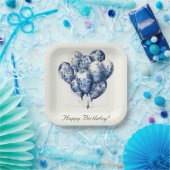 カスタマイズ可能なDelft Blue Balloons ペーパープレート (パーティー)