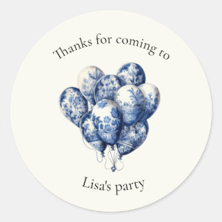 カスタマイズ可能なDelft Blue Balloons ラウンドシール