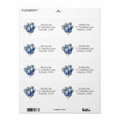 カスタマイズ可能なDelft Blue Balloons ラベル (フルシート)
