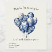 カスタマイズ可能なDelft Blue Balloons ワインラベル (シングルラベル)