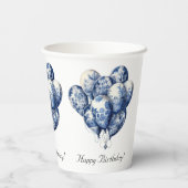 カスタマイズ可能なDelft Blue Balloons 紙コップ (裏面)