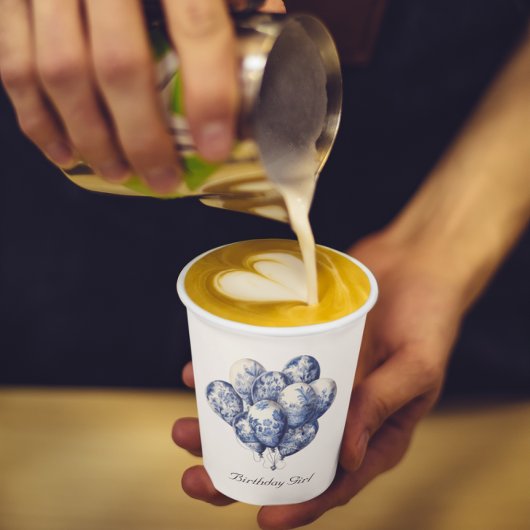 カスタマイズ可能なDelft Blue Balloons 紙コップ